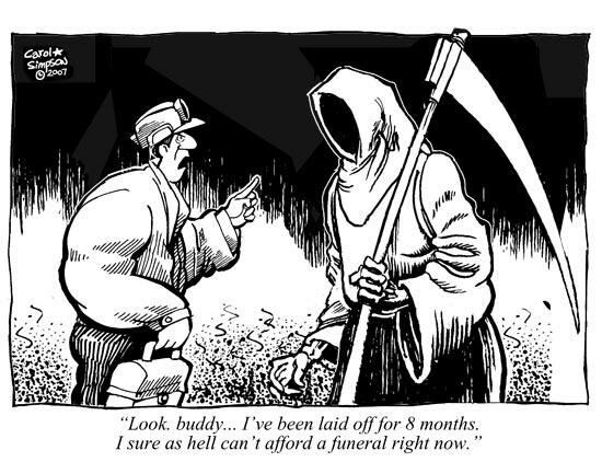 Cartoon - Cheating death - Carol Simpson