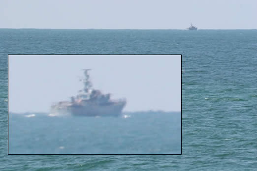 Israeli warships at Sea off Al-Mawasi coast