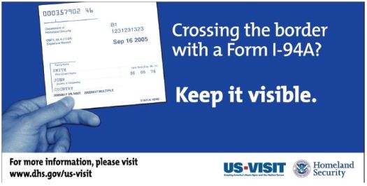 Dept. of Homeland Security billboard for US-VISIT program.