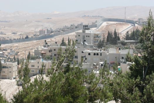 view of jerusalem envelope wall separating Israel from the West Bank
